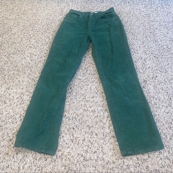 Pacsun Womens Green Courduroy Dad Jeans Size 26 - Picture 1 of 8